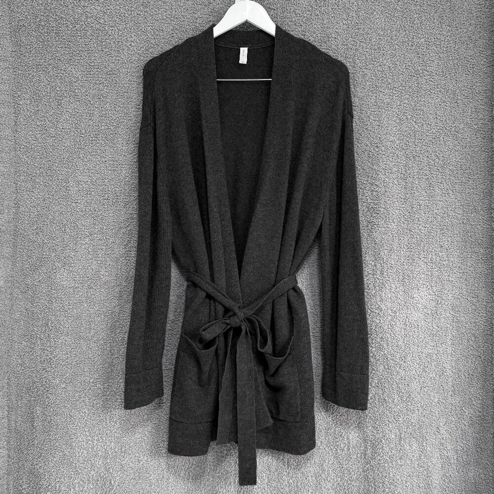 Gap Wool Blend longline cardigan / sweater robe Dark Charcoal Heather Grey M/L